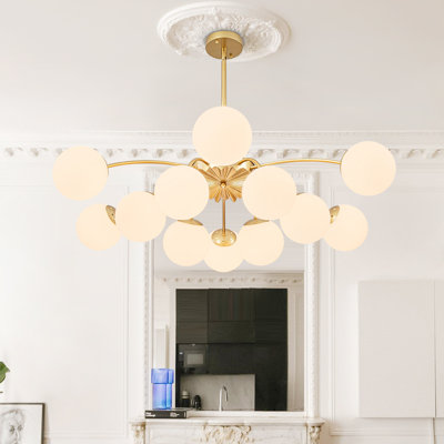 Mercer41 Carren 12 - Light Glass Globe Sputnik Sphere Chandelier